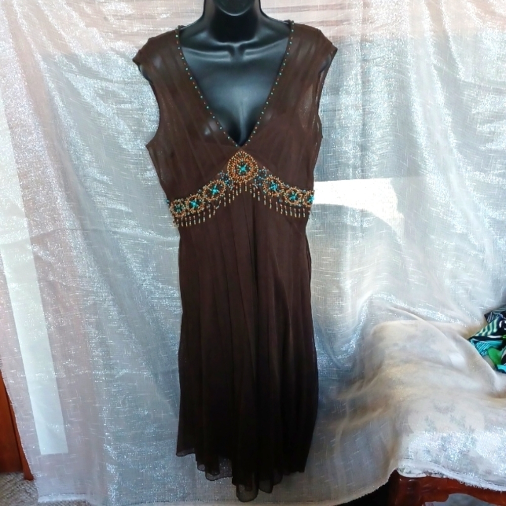 MIXIT Southwestern Princess Sleeveless Dress With Bead Accents, Size 10